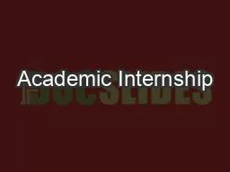 Academic Internship