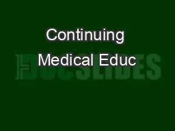 Continuing Medical Educ