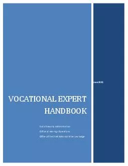 VOCATIONAL EXPERTHANDBOOKSocial Security Administration Office of Hear