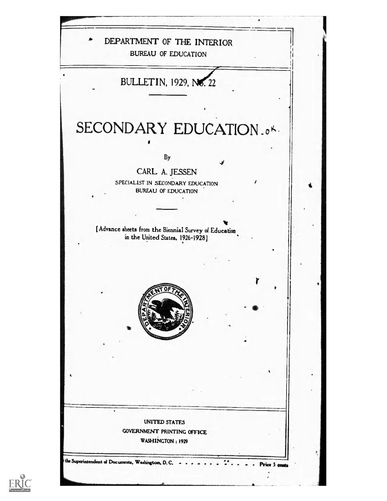 PDF-DEPARTMENT OFTHEINTERIORBUREAU OFEDUCATIONA1r1BULLETIN 1929NerSECONDAR