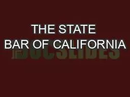 THE STATE BAR OF CALIFORNIA