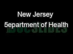 New Jersey 5epartment of Health