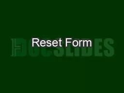 Reset Form