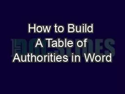 How to Build A Table of Authorities in Word