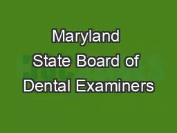 Maryland State Board of Dental Examiners