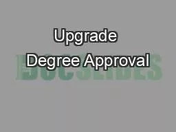 Upgrade Degree Approval
