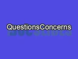 QuestionsConcerns