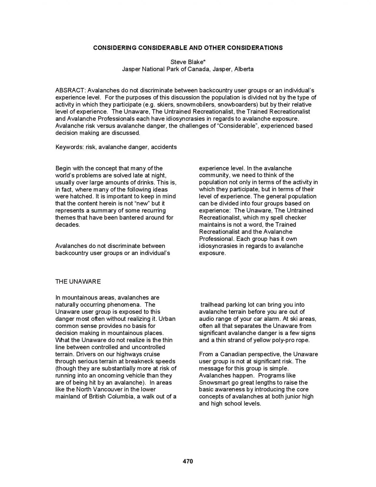 PDF-CONSIDERING CONSIDERABLE AND OTHER CONSIDERATIONS Steve Blake Jasper N