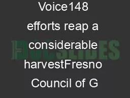 147One Voice148 efforts reap a considerable harvestFresno Council of G