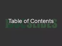 Table of Contents