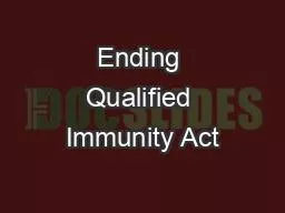 Ending Qualified Immunity Act