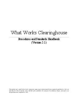 What Works ClearinghouseProcedures and Standards HandbookVersion 21The