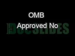 OMB Approved No