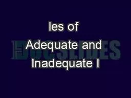 les of Adequate and Inadequate I