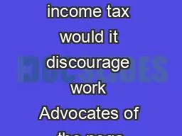 The negative income tax would it discourage work Advocates of the nega