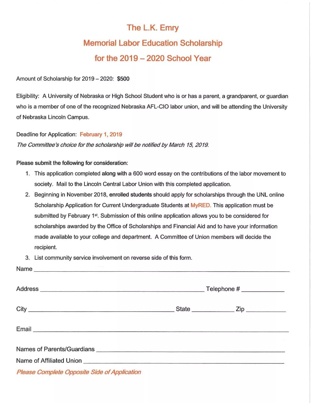 PDF-The LK EmryMemorial Labor Education Scholarshipfor the 2019 2020 Sch