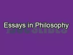 Essays in Philosophy