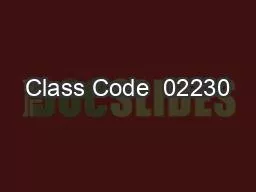 Class Code  02230