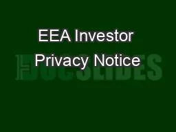 EEA Investor Privacy Notice