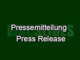 Pressemitteilung  Press Release