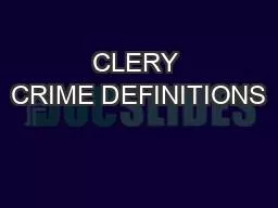 CLERY CRIME DEFINITIONS