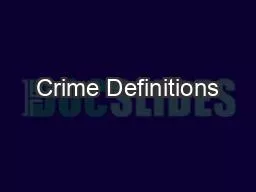 Crime Definitions