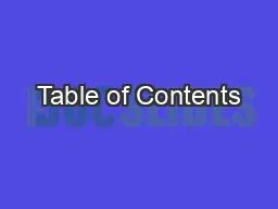 Table of Contents