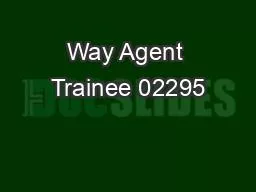 PDF-Way Agent Trainee 02295