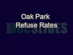 Oak Park Refuse Rates