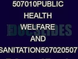 507010PUBLIC HEALTH WELFARE AND SANITATION507020507 Refuse and Recycla