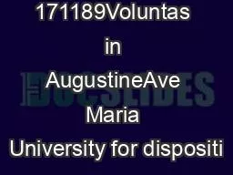 372 2006 171189Voluntas in AugustineAve Maria University for dispositi