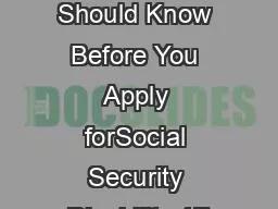 What You Should Know Before You Apply forSocial Security Disability 17