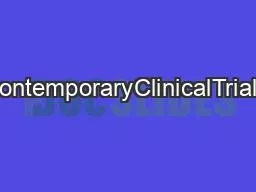 ContentslistsavailableatContemporaryClinicalTrialsjournalhomepagewwwel