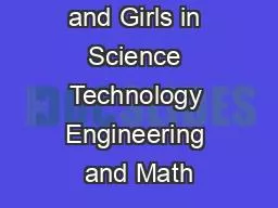 for Women and Girls in Science Technology Engineering and Math