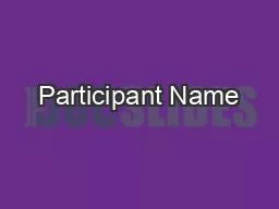 Participant Name