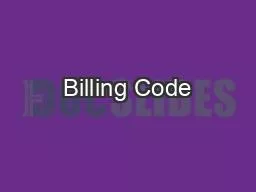 Billing Code