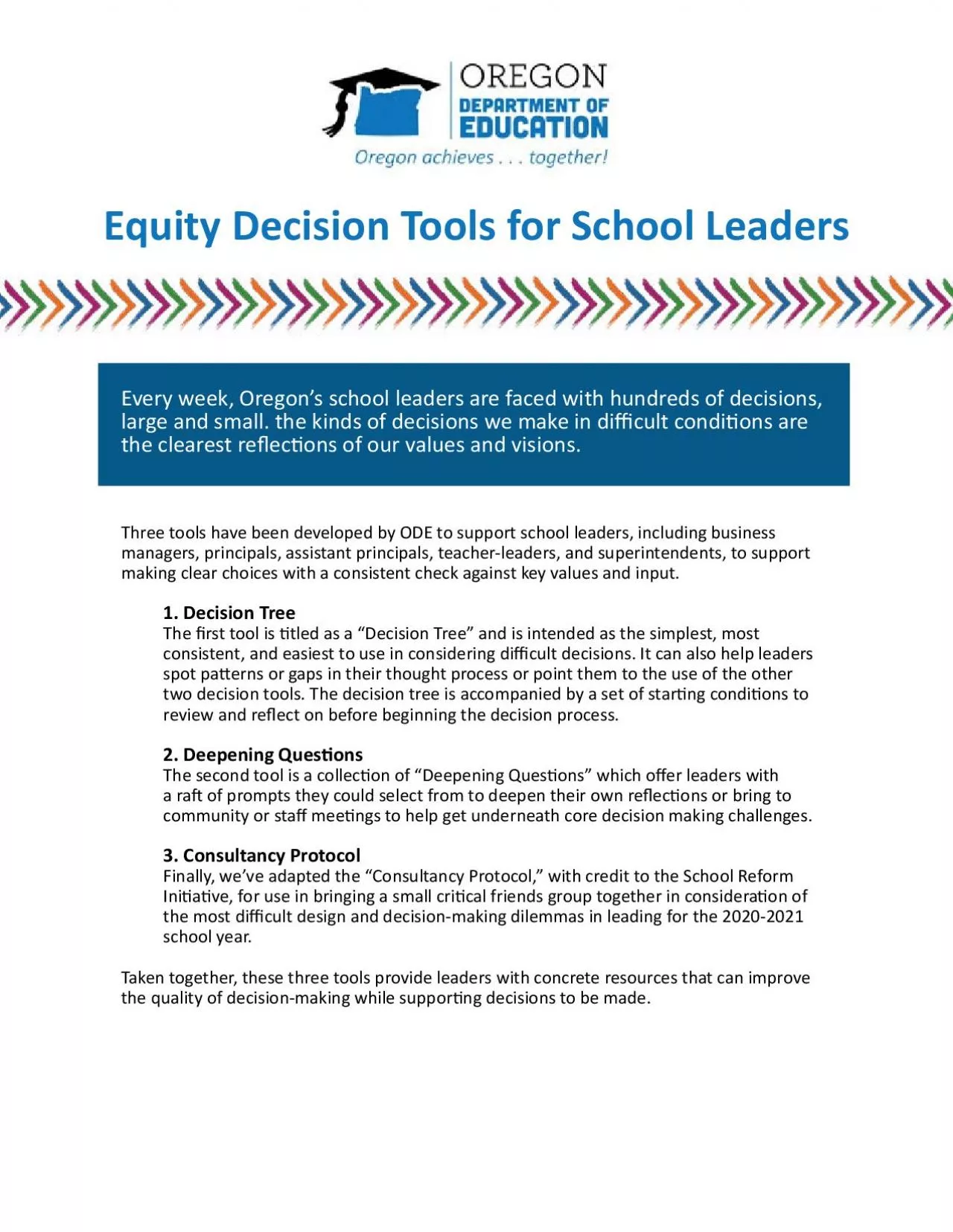 PDF-Equity Decision Tools for School Leaders