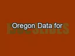 Oregon Data for