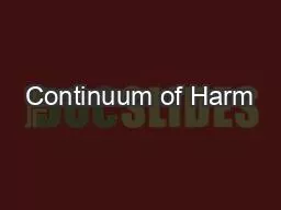 Continuum of Harm