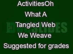 PDF-Honesty ActivitiesOh What A Tangled Web We Weave Suggested for grades