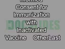 PDF-nformed Consent for Immunization with Inactivated Vaccine OtherLast