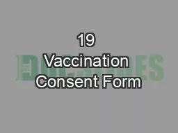 19 Vaccination Consent Form