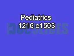 Pediatrics 1216 e1503