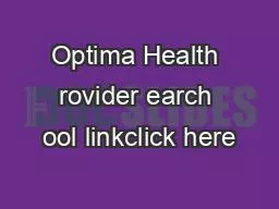 Optima Health rovider earch ool linkclick here