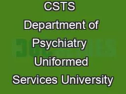 CSTS  Department of Psychiatry  Uniformed Services University