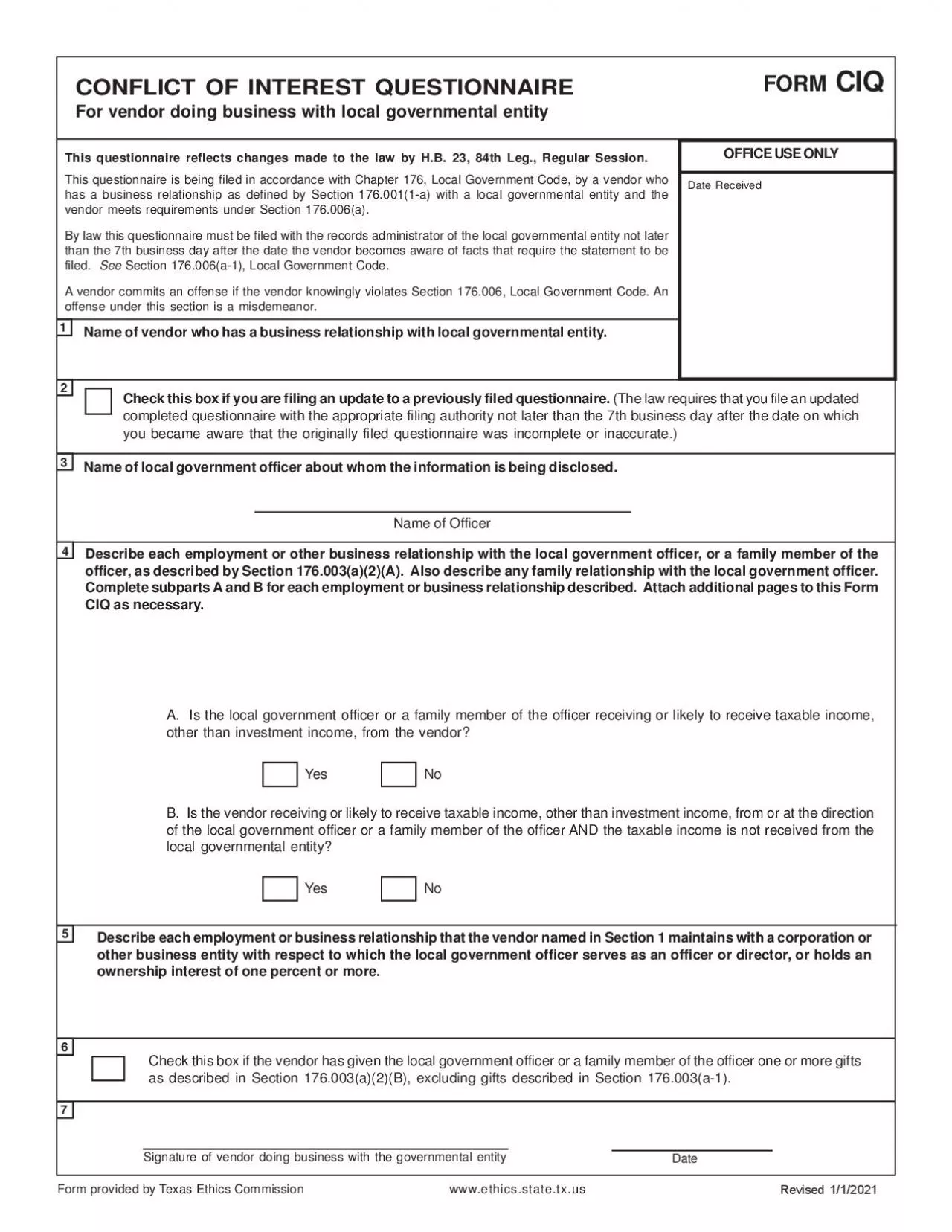 PDF-CONFLICT OF INTEREST QUESTIONNAIREFor vendor doing business with local