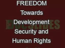 IN LARGER FREEDOM Towards Development Security and Human Rights for Al