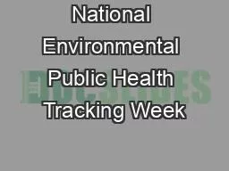 National Environmental Public Health Tracking Week
