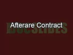 Afterare Contract