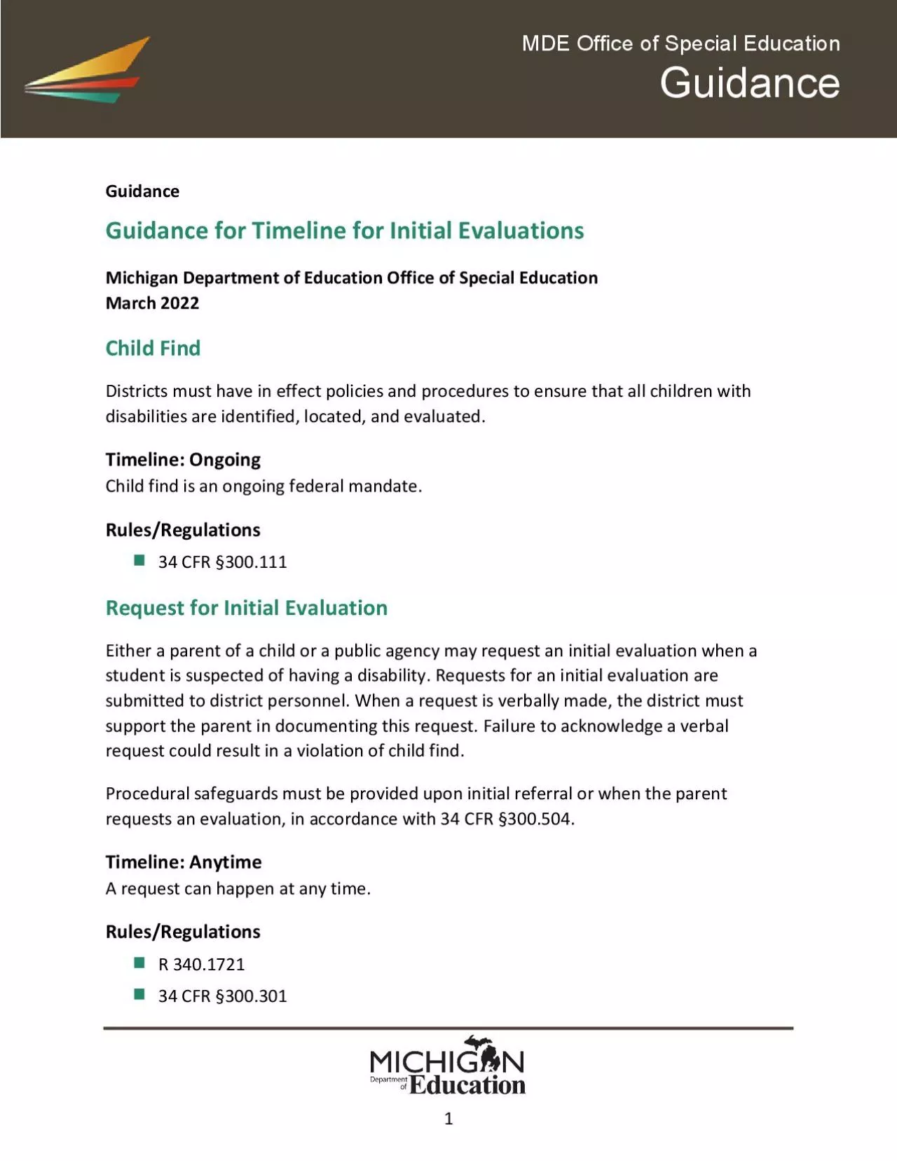 PDF-Guidance for Timeline for Initial Evaluations